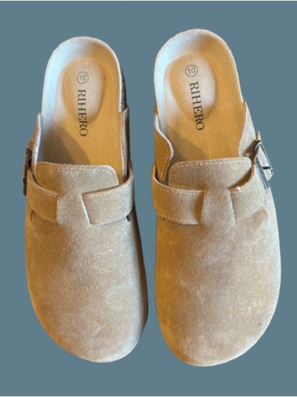 Beige Suede Slip-On Mules